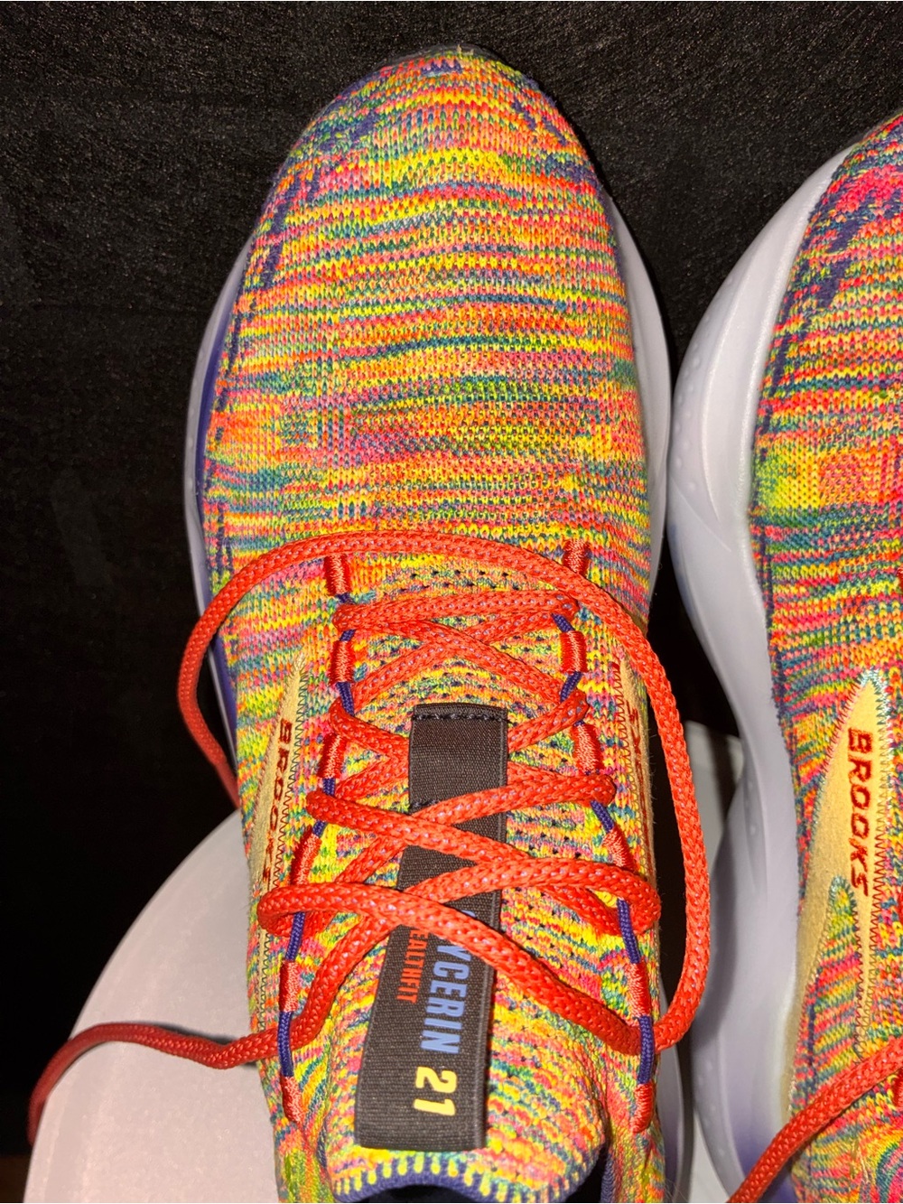 Brooks Multicolor Knit Running Sneakers with Yellow Accent - Picture 6 of 15